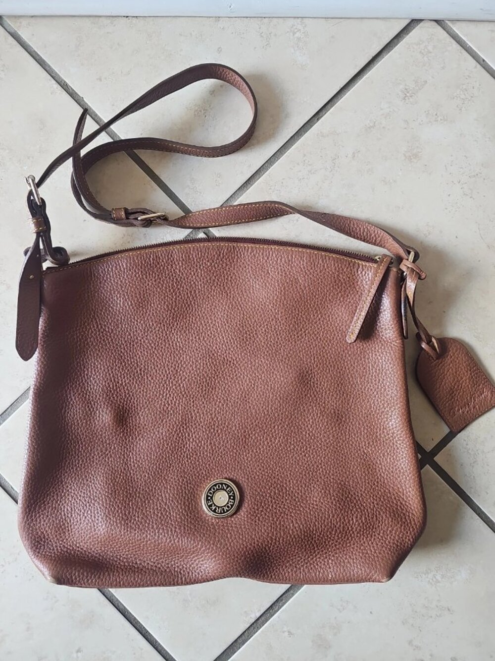 Dooney & Bourke Large Pebble Grain Leather Slouch Hobo Handbag